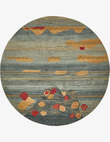 Dark Blue Kashkuli Gabbeh Round Rug