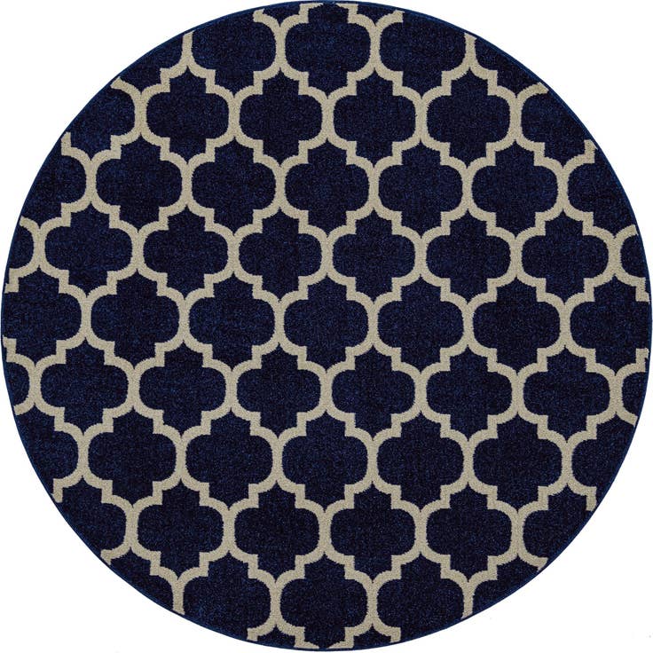 Detail image of 7' 10 x 7' 10 Lattice Round Rug