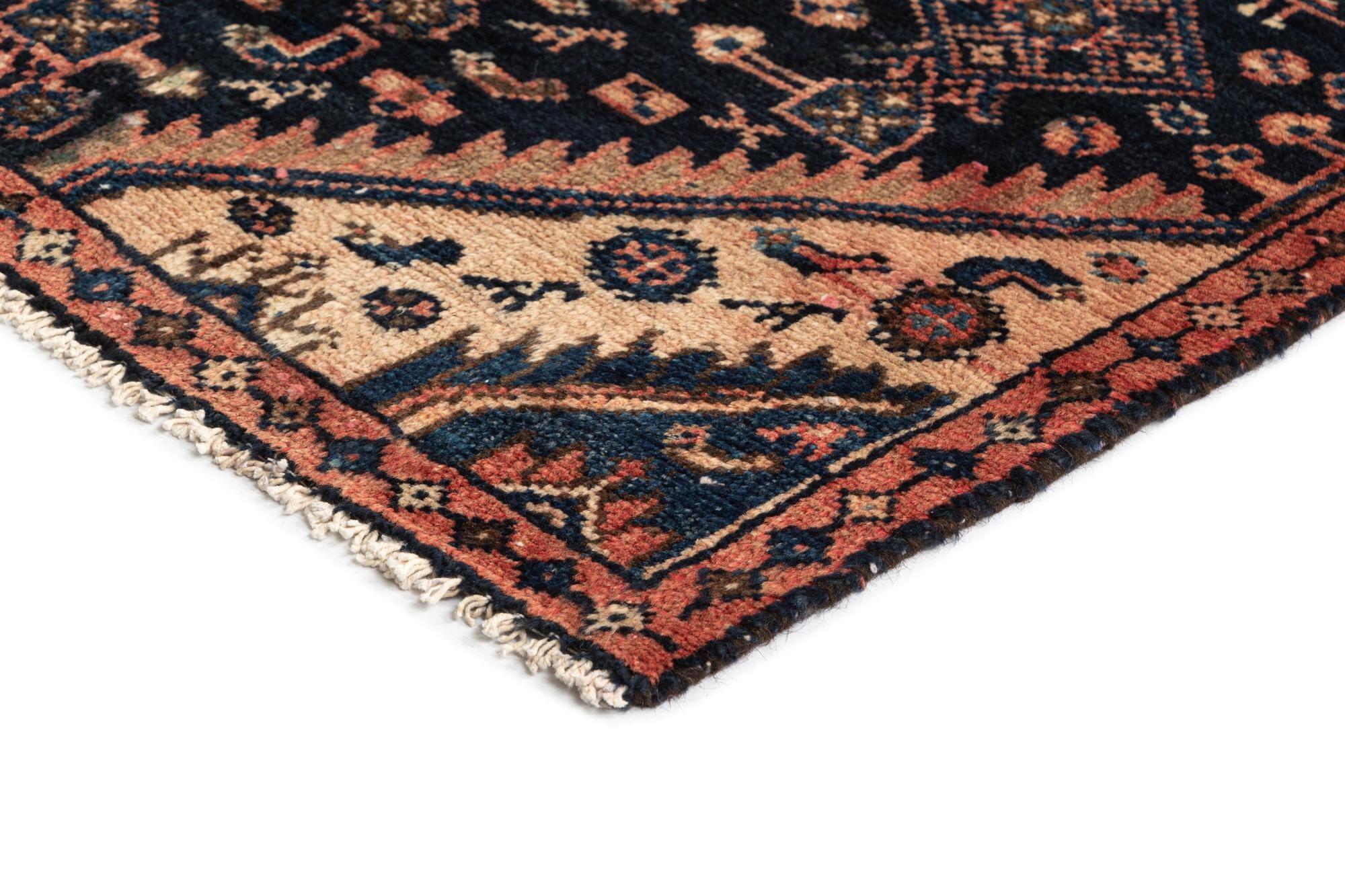 2' 8 x 9' Hamedan Wool Runner Rug