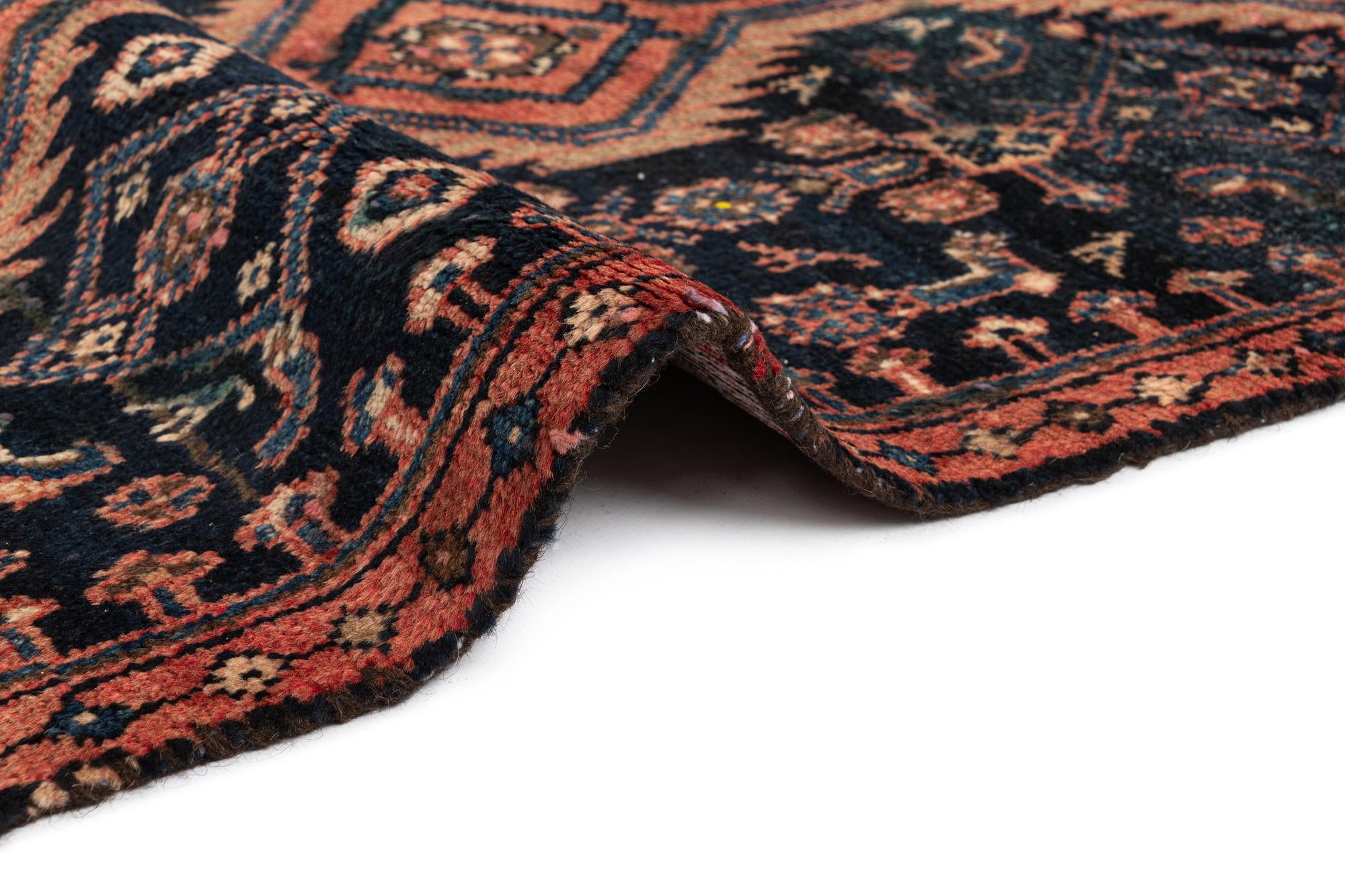 2' 8 x 9' Hamedan Wool Runner Rug