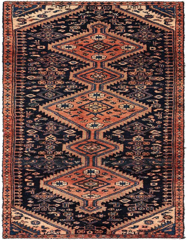 Detail image of 2' 8 x 9' Hamedan Wool Runner Rug
