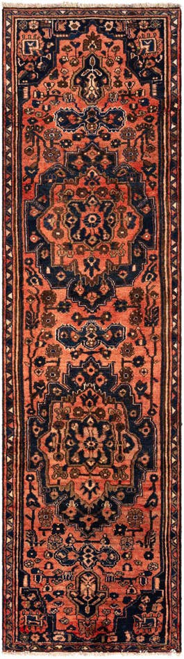 Detail image of 2' 8 x 9' 7 Hamedan Wool Runner Rug