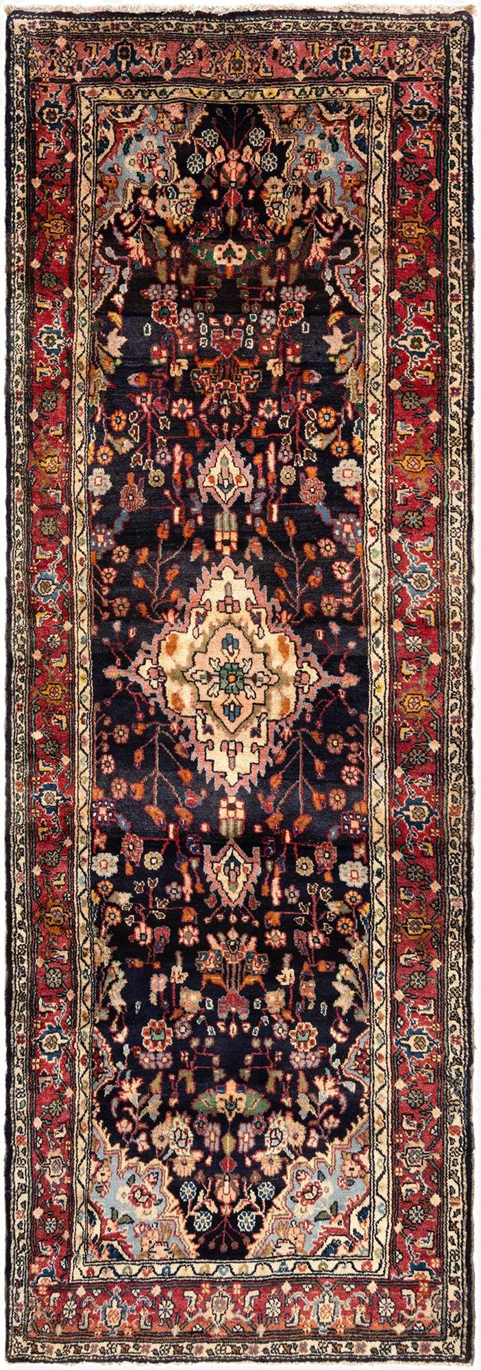 3' 6 x 10' Hamedan Wool Runner Rug