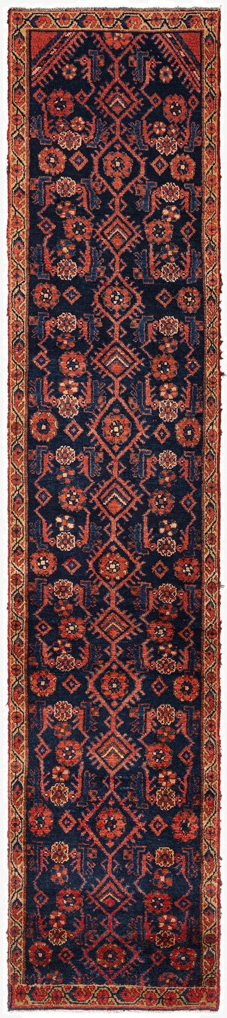 2' 1 x 10' 2 Hamedan Wool Runner Rug
