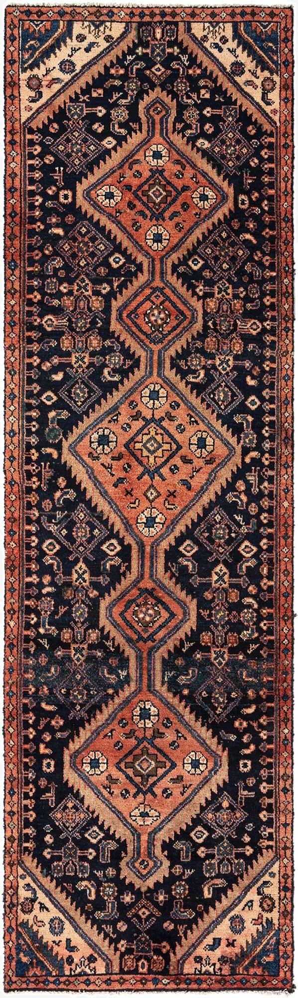 2' 8 x 9' Hamedan Wool Runner Rug