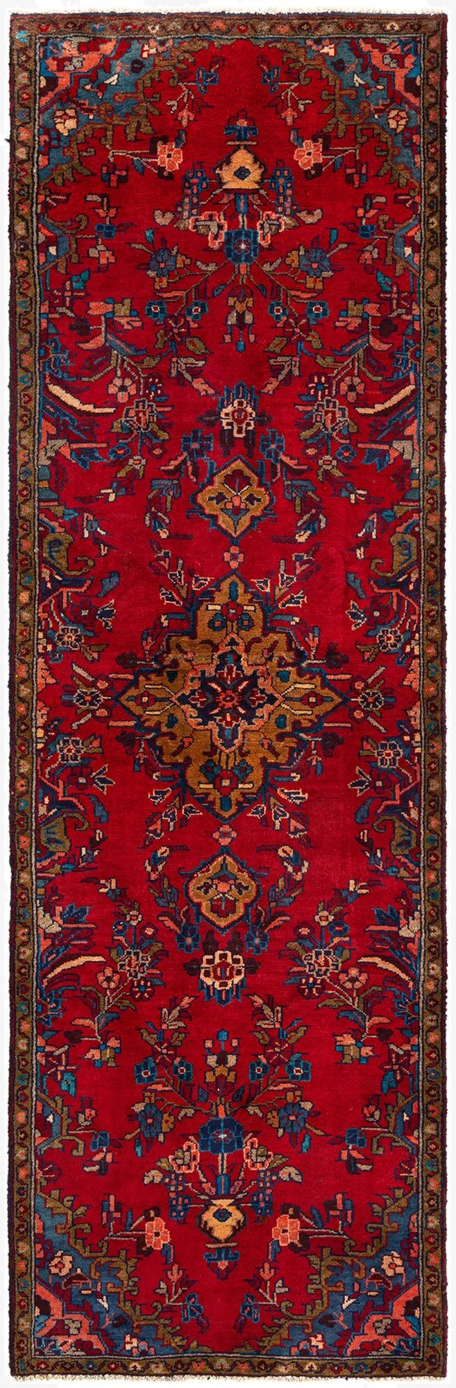 2' 9 x 9' Hamedan Wool Runner Rug