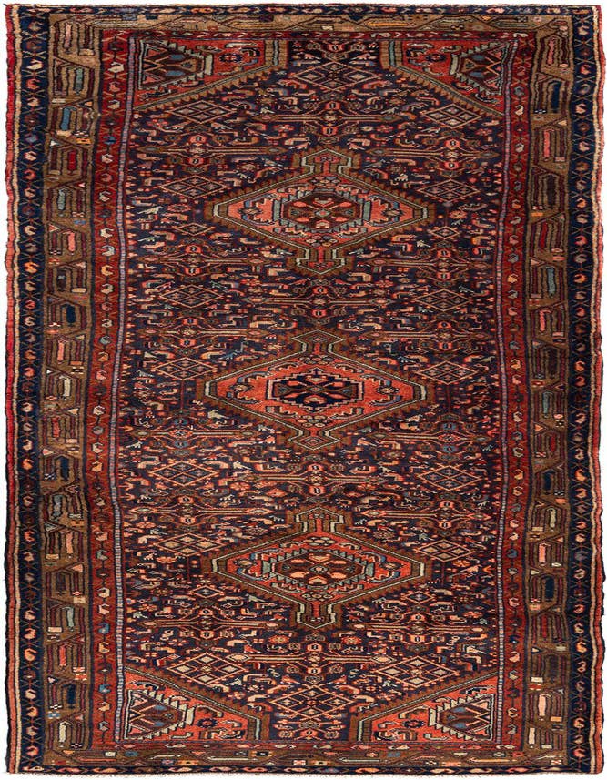 Detail image of 3' 8 x 10' 7 Hossainabad Wool Runner Rug