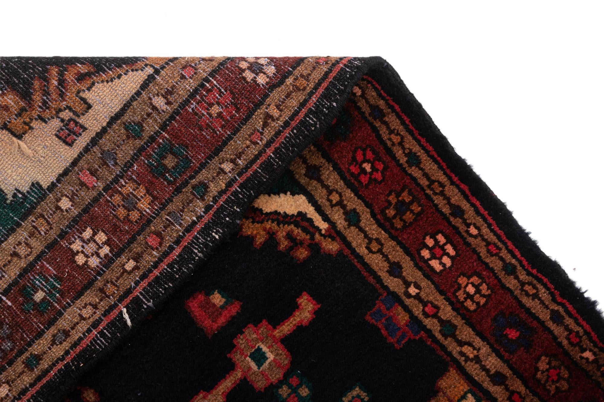 3' 7 x 9' 9 Hossainabad Wool Runner Rug