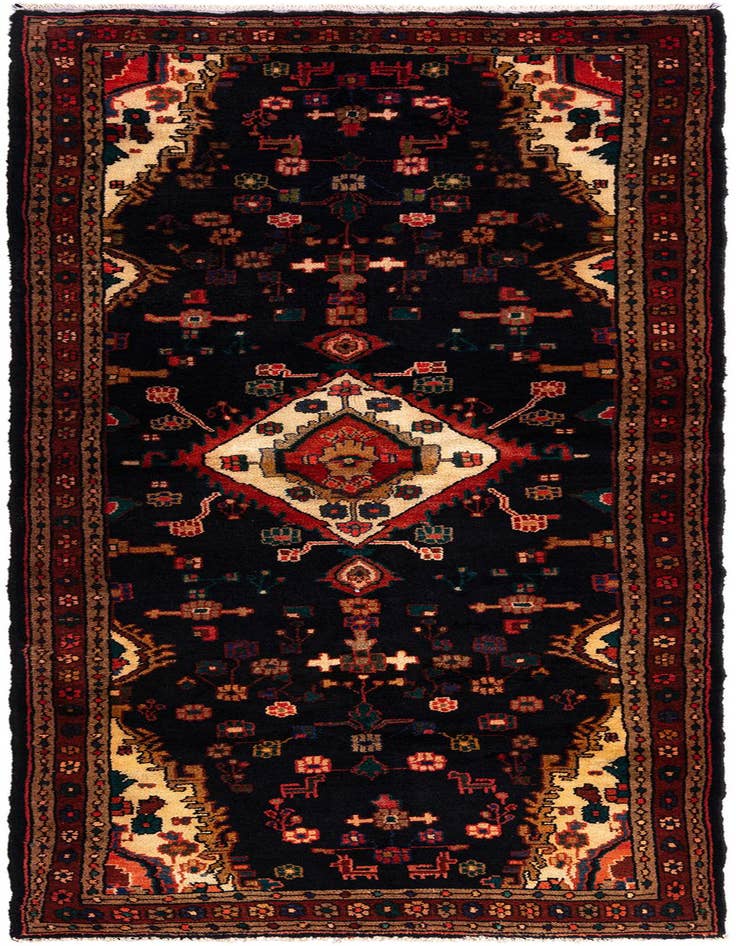 Detail image of 3' 7 x 9' 9 Hossainabad Wool Runner Rug