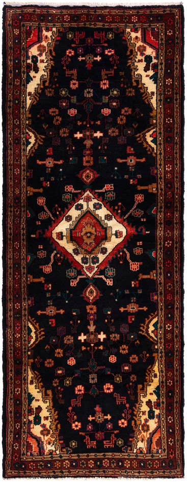 Detail image of 3' 7 x 9' 9 Hossainabad Wool Runner Rug