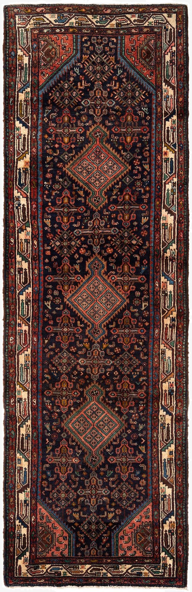 3' 6 x 11' 5 Hossainabad Wool Runner Rug