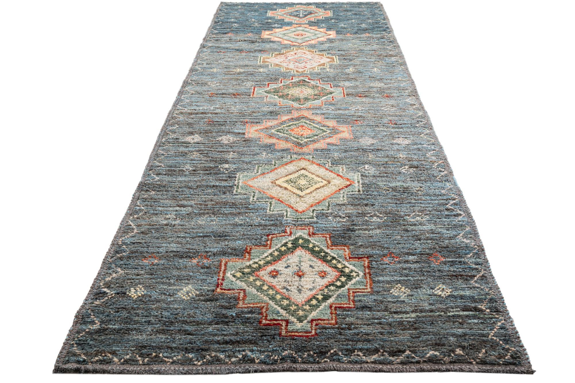 5' x 14' 8 Hand Knotted Moroccan Wool Runner Rug