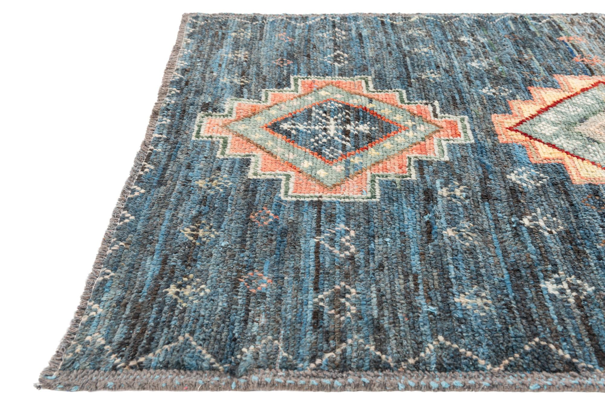 5' x 14' 8 Hand Knotted Moroccan Wool Runner Rug