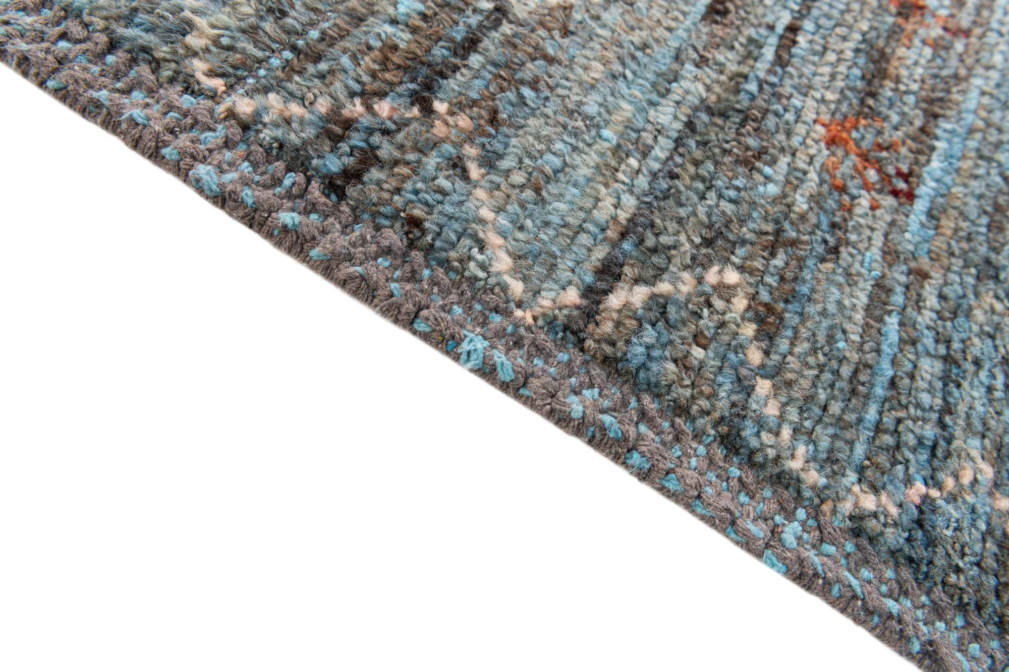 5' x 14' 8 Hand Knotted Moroccan Wool Runner Rug
