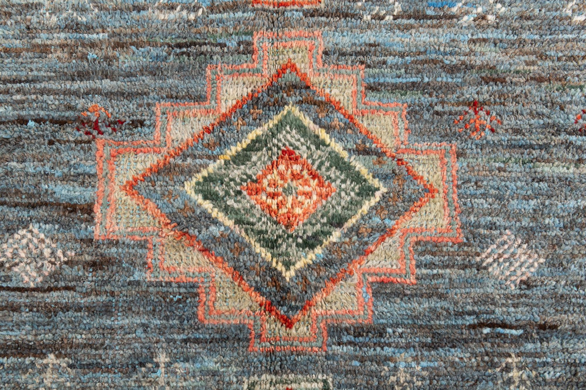 5' x 14' 8 Hand Knotted Moroccan Wool Runner Rug