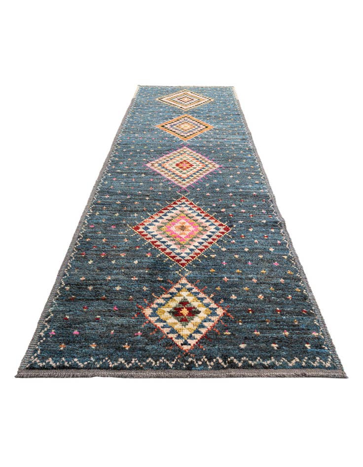 Detail image of 4' 3 x 12' 9  Hand Knotted Moroccan Wool Runner Rug