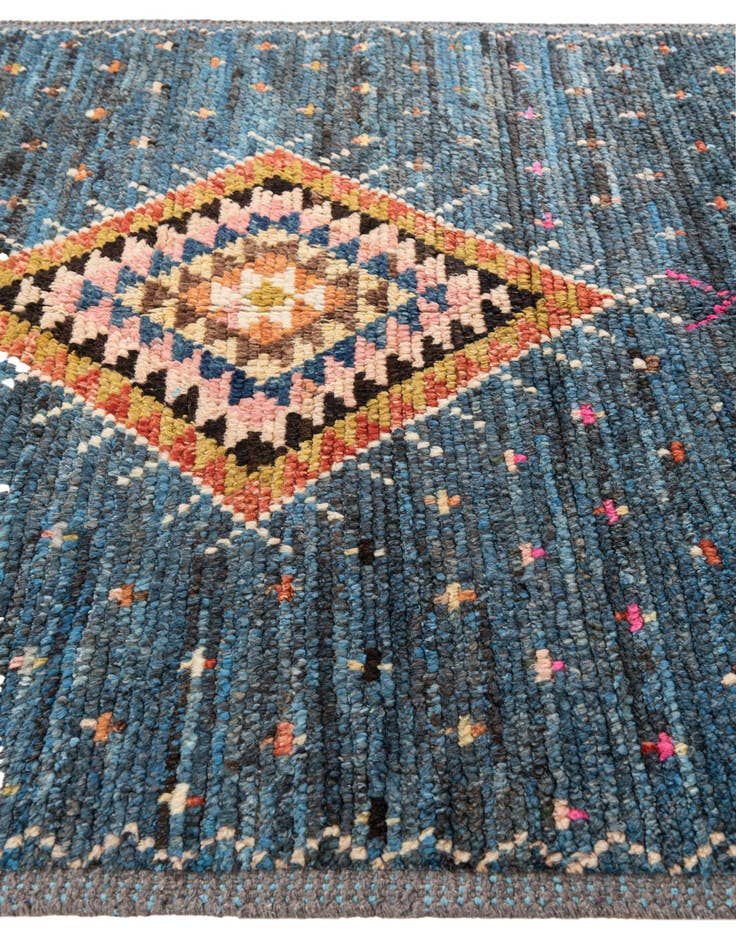 Detail image of 4' 3 x 12' 9  Hand Knotted Moroccan Wool Runner Rug