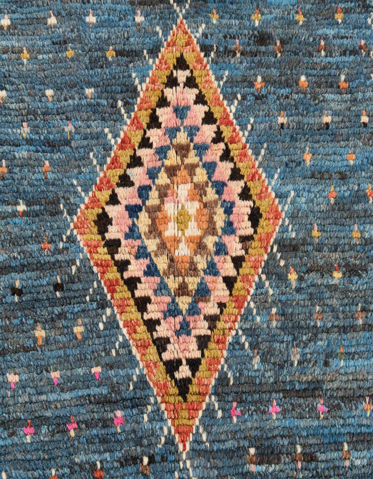 Detail image of 4' 3 x 12' 9  Hand Knotted Moroccan Wool Runner Rug