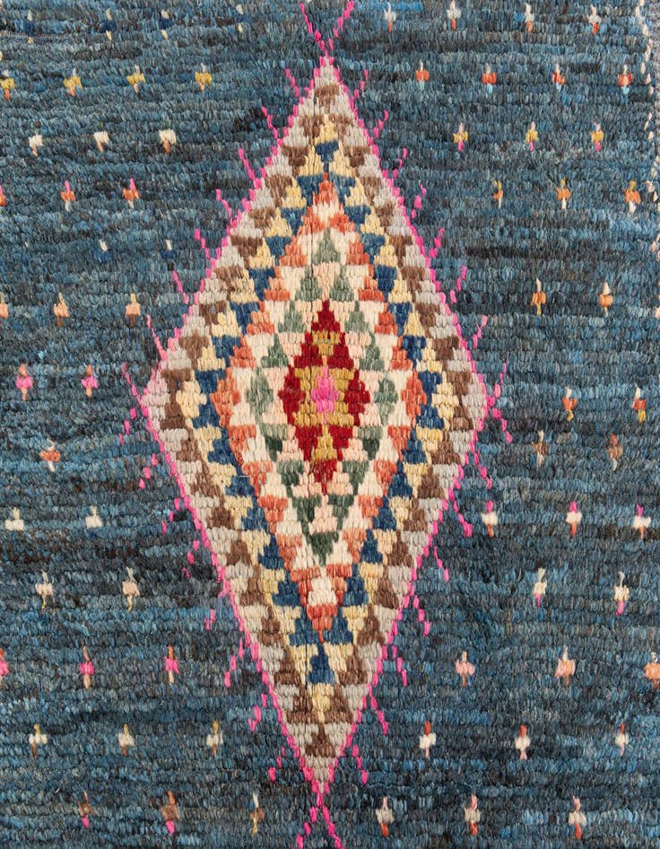 Detail image of 4' 3 x 12' 9  Hand Knotted Moroccan Wool Runner Rug