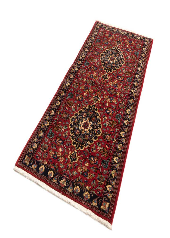 2' 8 x 6' 5 Hand Knotted Qom Persian Runner Rug
