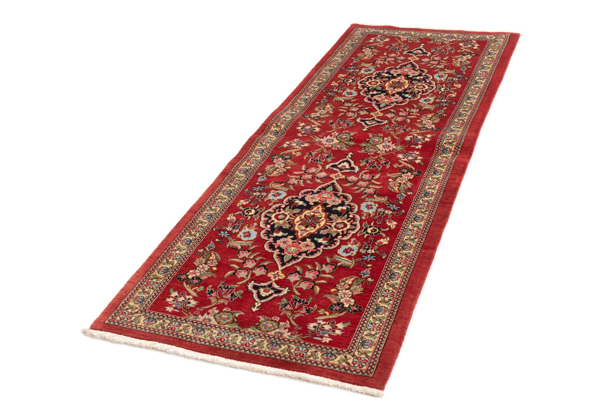 2' 7 x 7' Hand Knotted Qom Persian Runner Rug