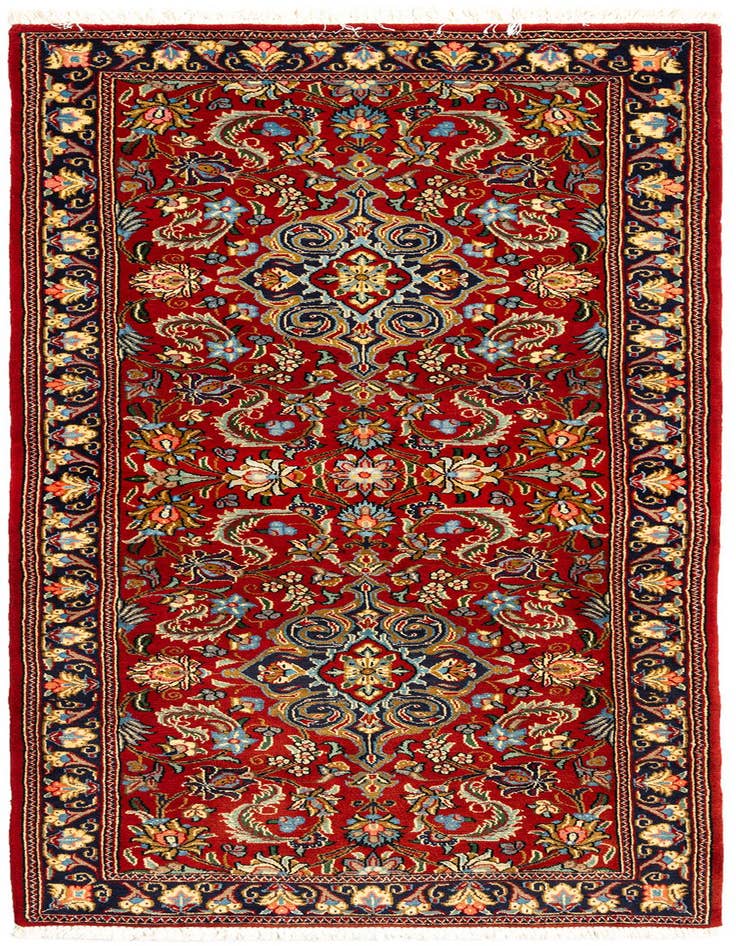 Detail image of 2' 7 x 6' 3 Hand Knotted Qom Persian Runner Rug
