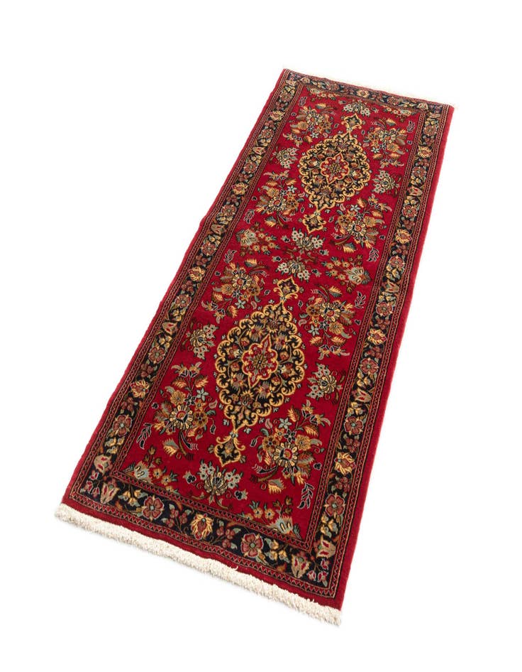 Detail image of 2' 8 x 6' 8  Hand Knotted Qom Persian Runner Rug