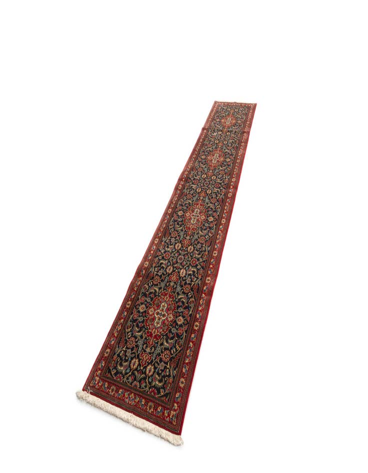 Detail image of 2' 7 x 13' 3 Hand Knotted Qom Persian Runner Rug