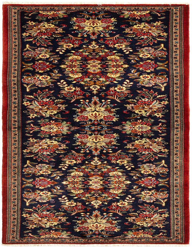 Detail image of 2' 7 x 6' 10 Hand Knotted Qom Persian Runner Rug