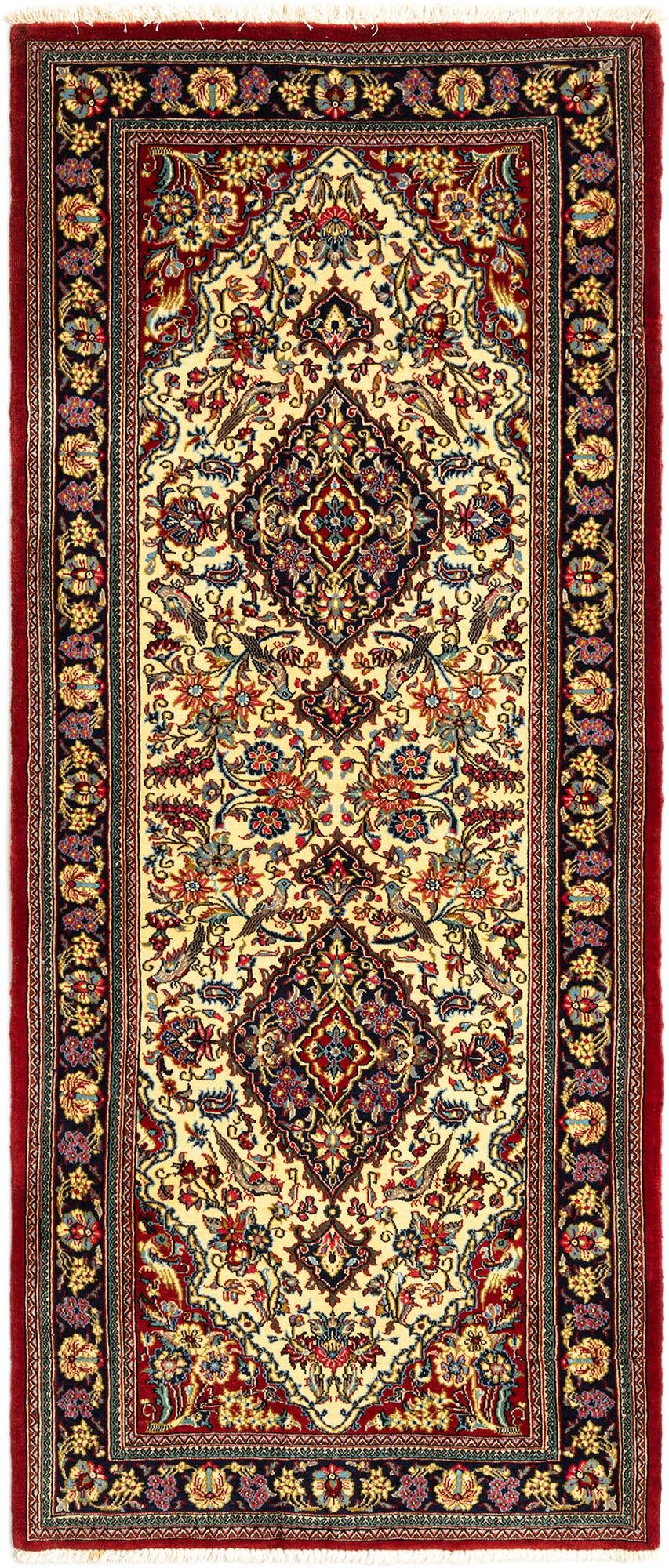 2' 9 x 6' 6 Hand Knotted Qom Persian Runner Rug