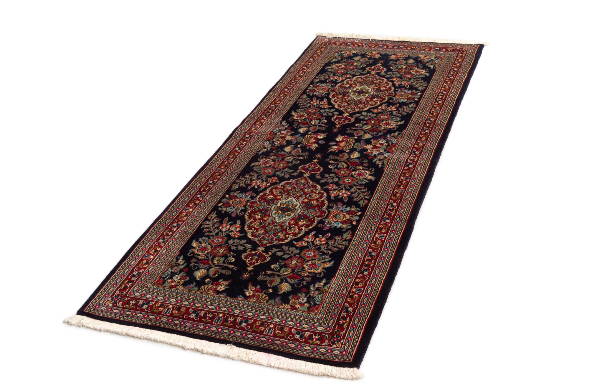 2' 8 x 6' 11 Hand Knotted Qom Persian Runner Rug