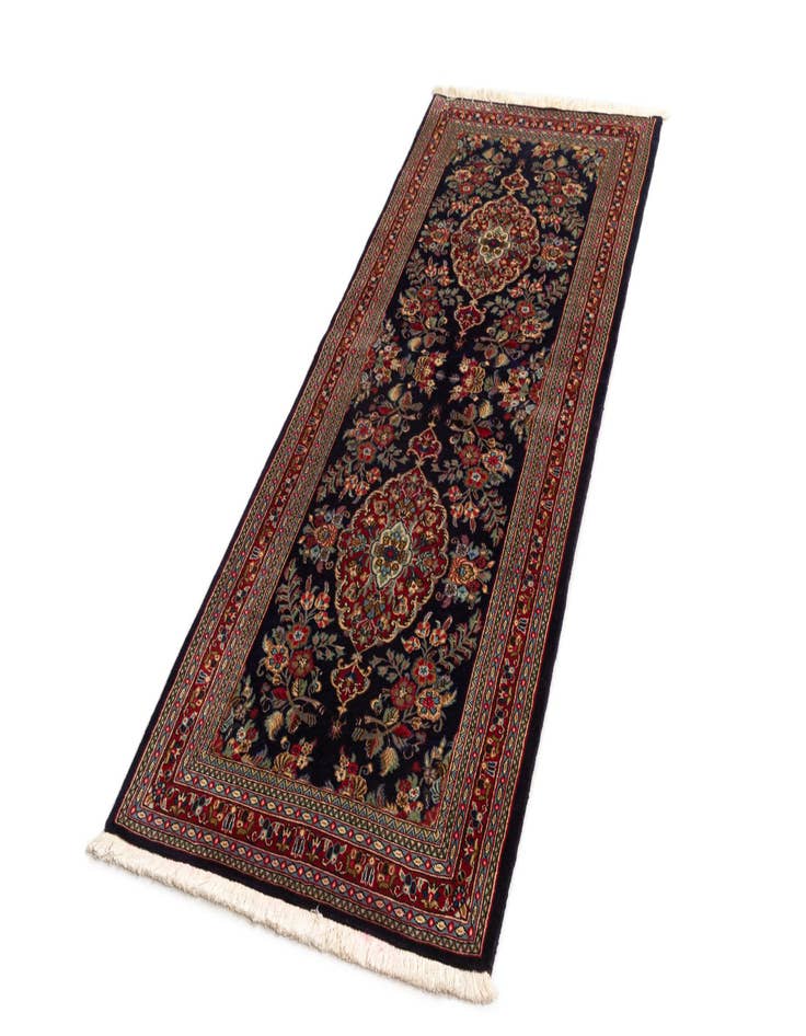 Detail image of 2' 8 x 6' 11 Hand Knotted Qom Persian Runner Rug