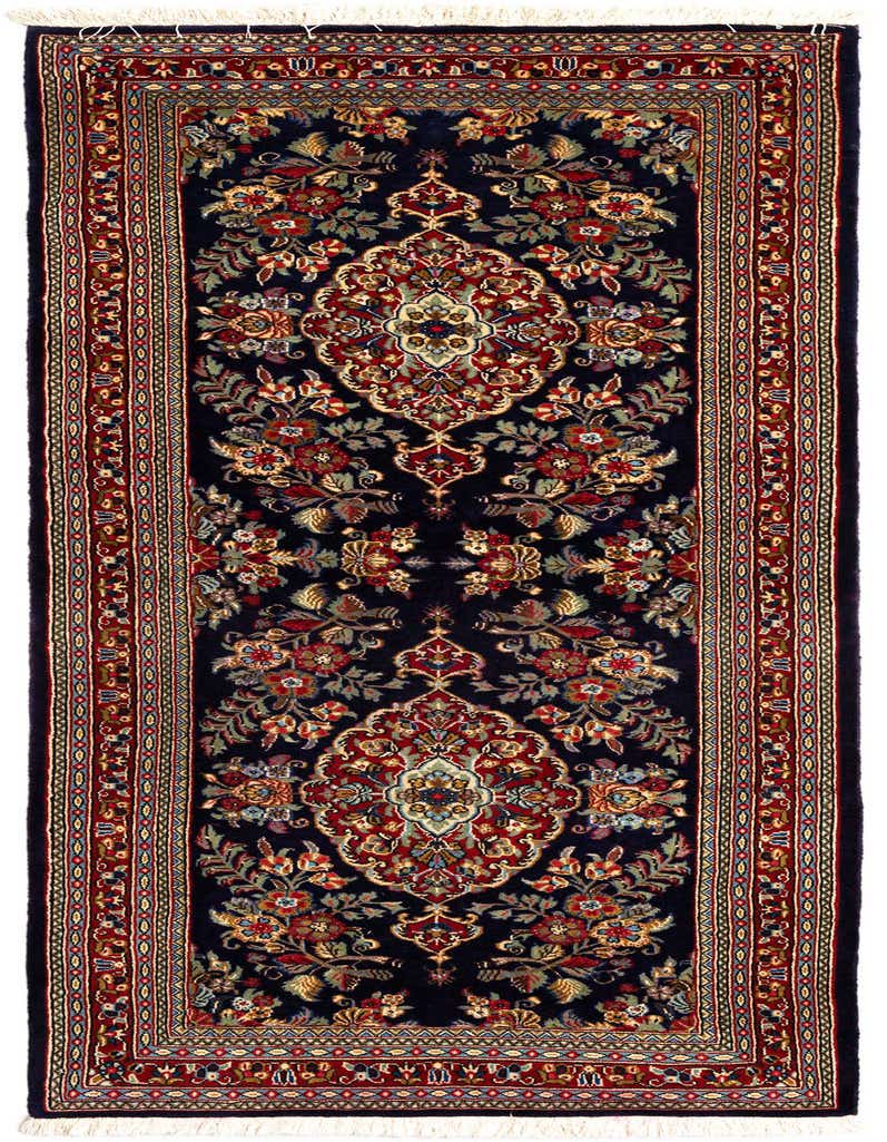 2' 8 x 6' 11 Hand Knotted Qom Persian Runner Rug