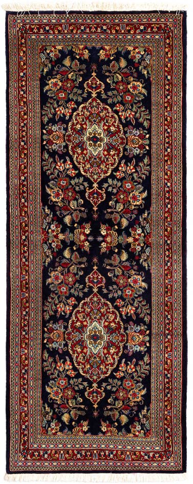 Detail image of 2' 8 x 6' 11 Hand Knotted Qom Persian Runner Rug