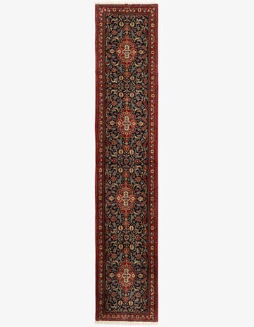 2' 7 x 13' 3 Hand Knotted Qom Persian Runner Rug