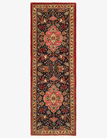 2' 2 x 6' 6 Hand Knotted Qom Persian Runner Rug