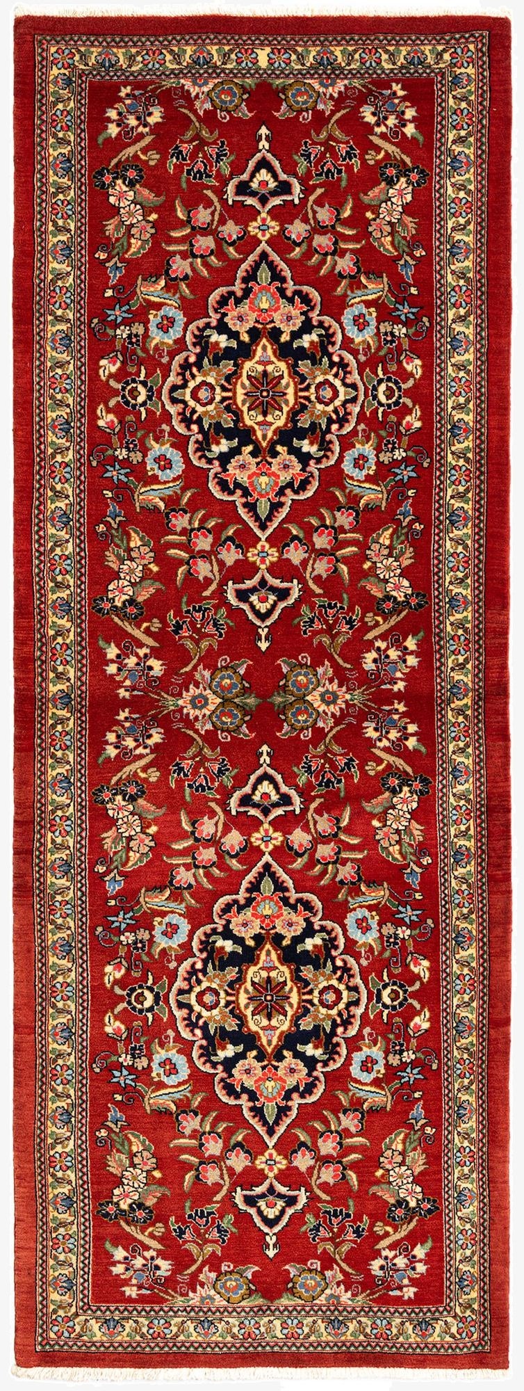 2' 7 x 7'  Hand Knotted Qom Persian Runner Rug
