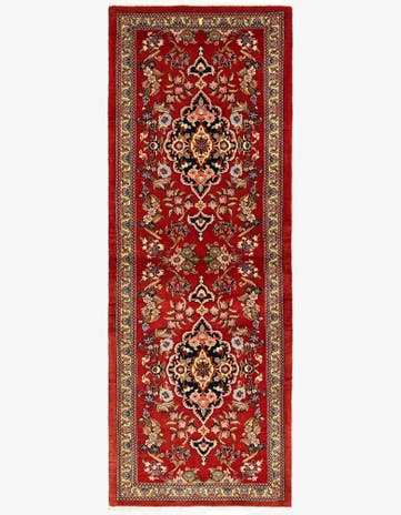 2' 7 x 7' Hand Knotted Qom Persian Runner Rug