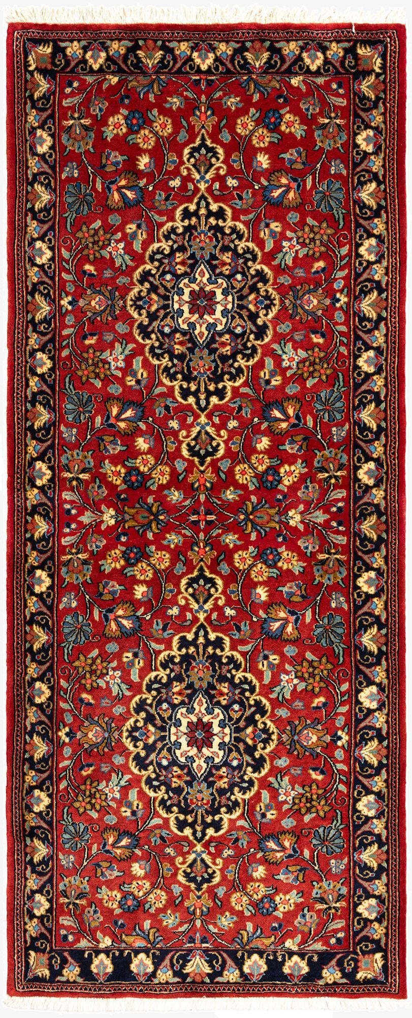 2' 8 x 6' 5  Hand Knotted Qom Persian Runner Rug