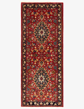 2' 8 x 6' 5 Hand Knotted Qom Persian Runner Rug