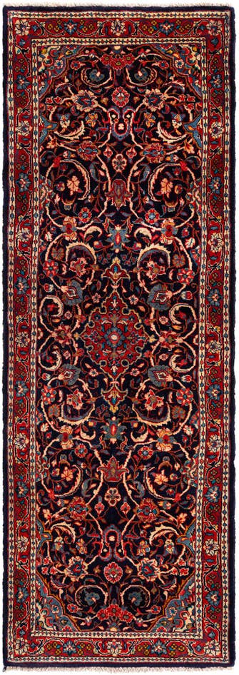 Detail image of 3' 9 x 10' 6 Sarouk Wool Runner Rug