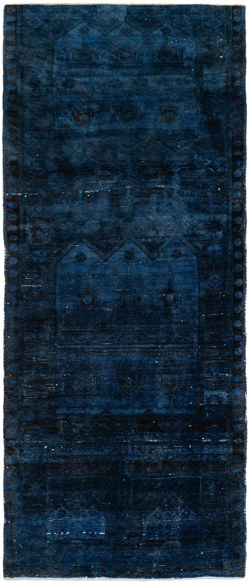 3' 10 x 9' 1 Hand Knotted Ultra Vintage Persian Wool Runner Rug