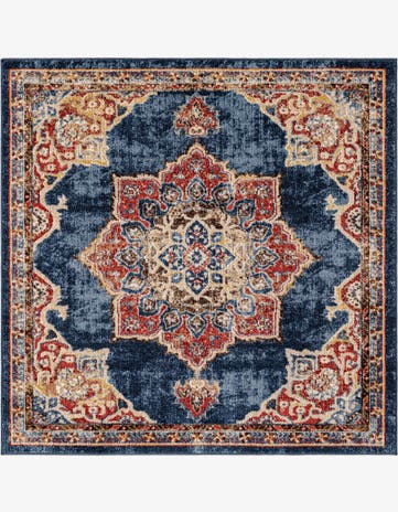 Dark Blue Arcadia Square Rug