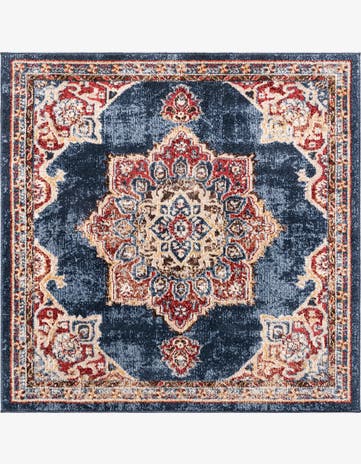Dark Blue Eden Square Rug