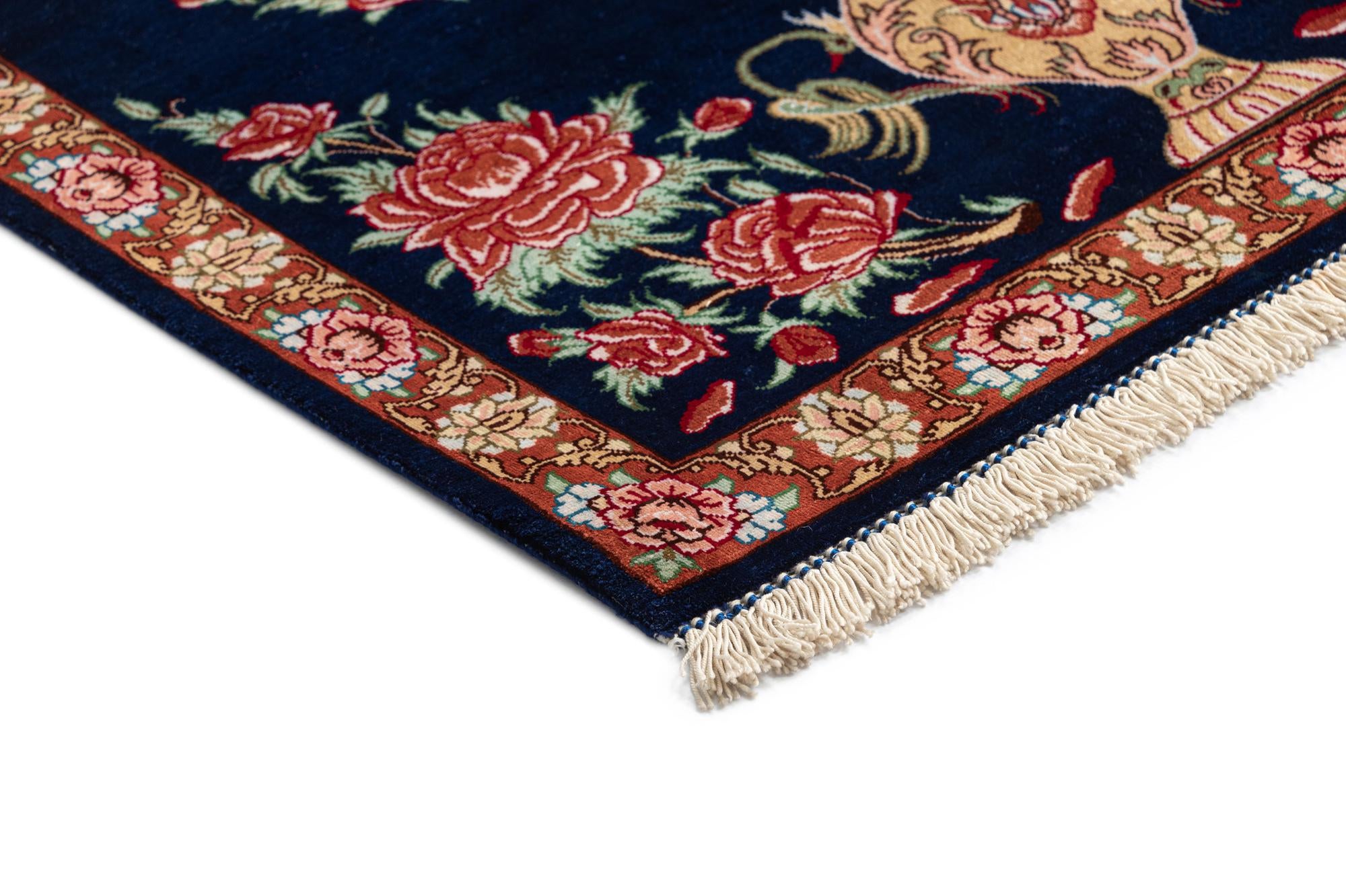 1' 9 x 2' 4 Ghom Silk Square Rug