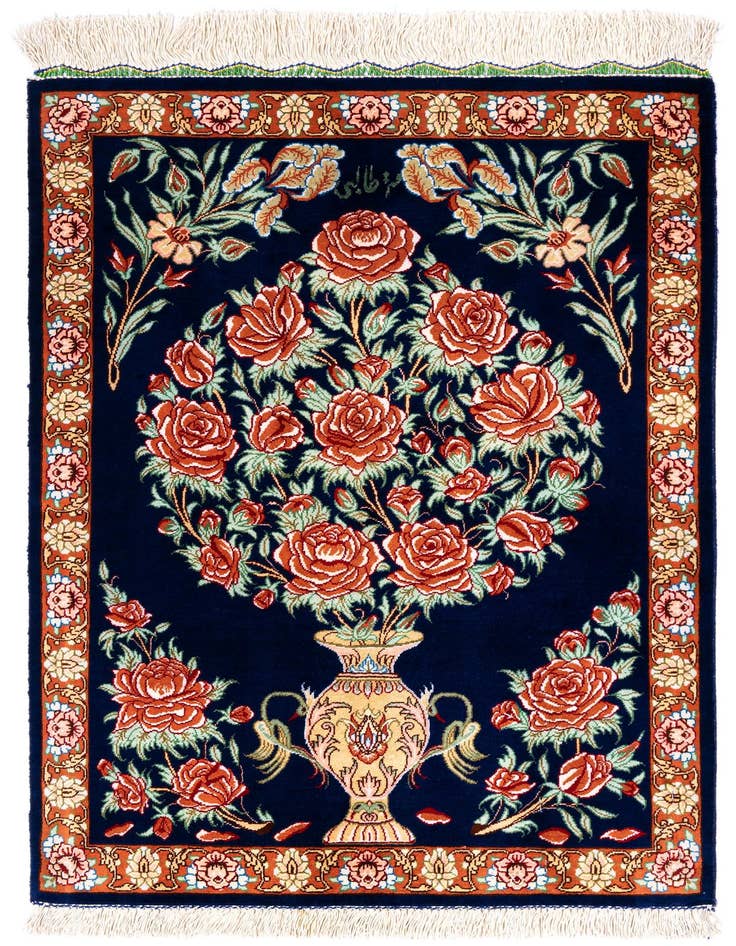 Detail image of 1' 9 x 2' 4 Ghom Silk Square Rug