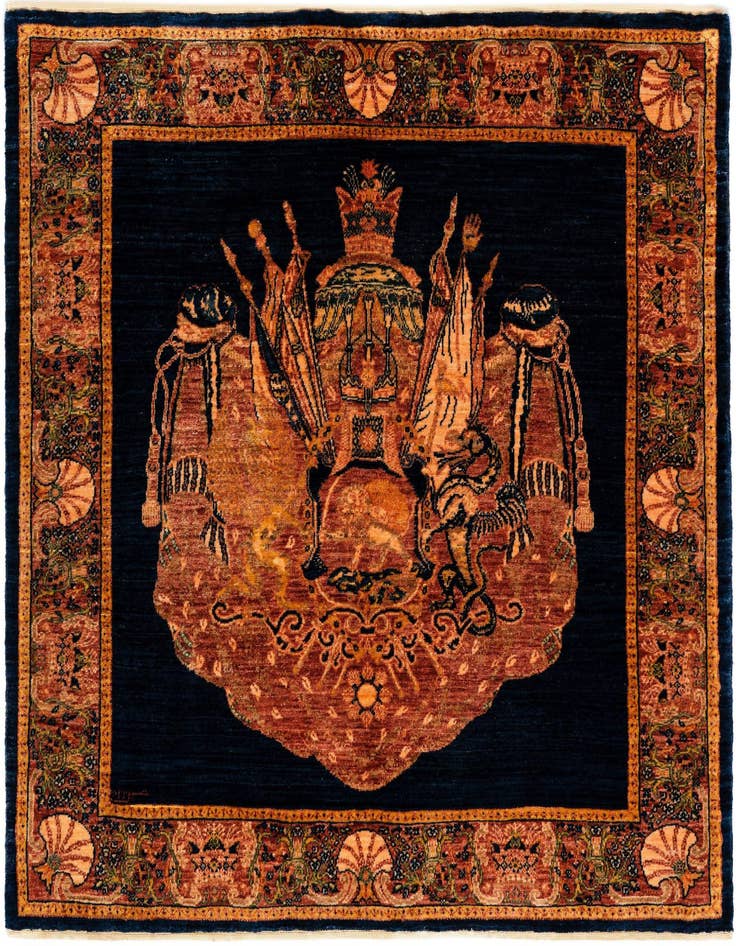 Detail image of 4' 4 x 4' 4 Luribaft Wool Square Rug