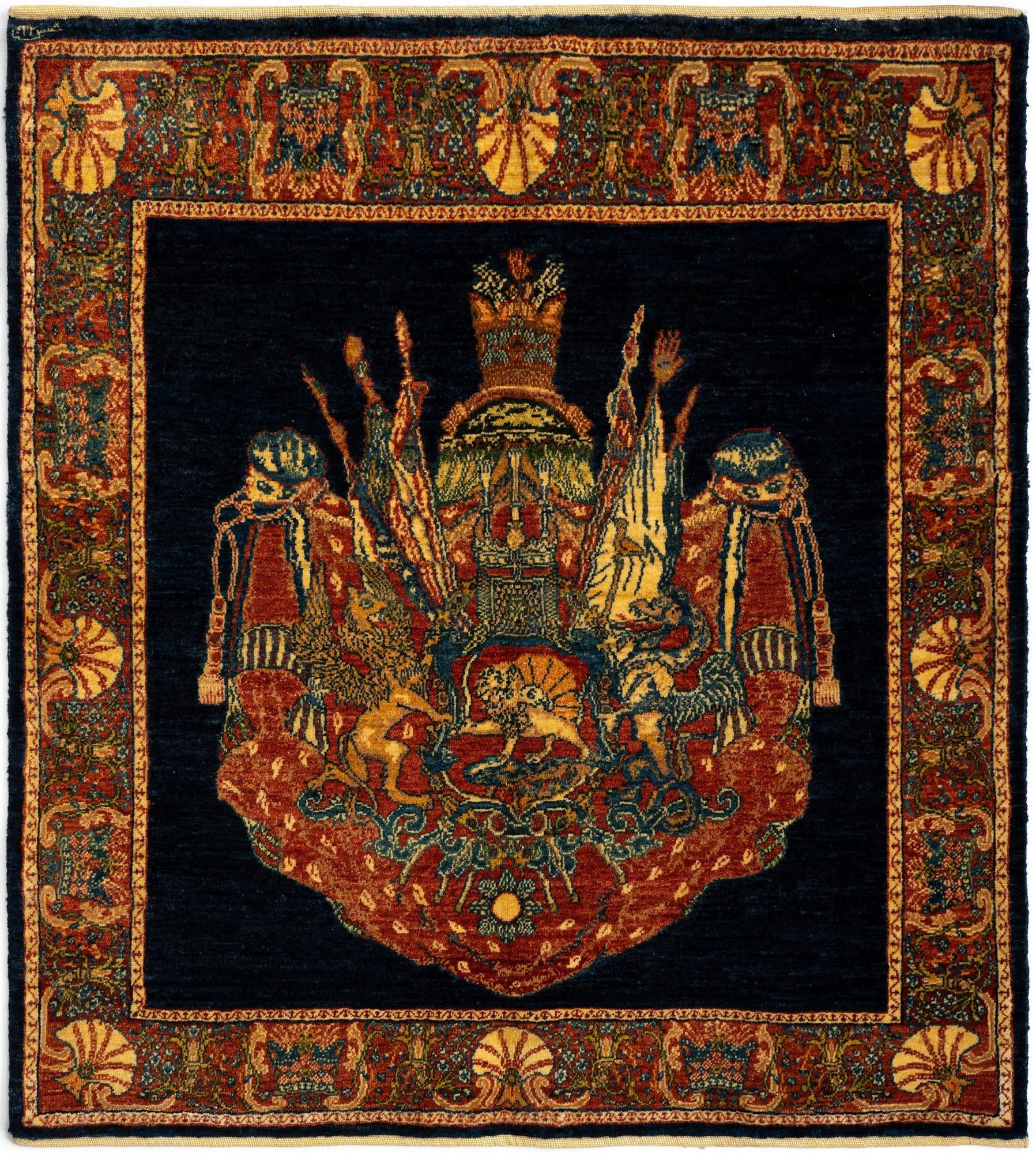 4' 2 x 4' 7 Luribaft Wool Square Rug