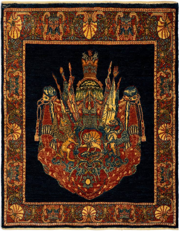 Detail image of 4' 2 x 4' 7 Luribaft Wool Square Rug