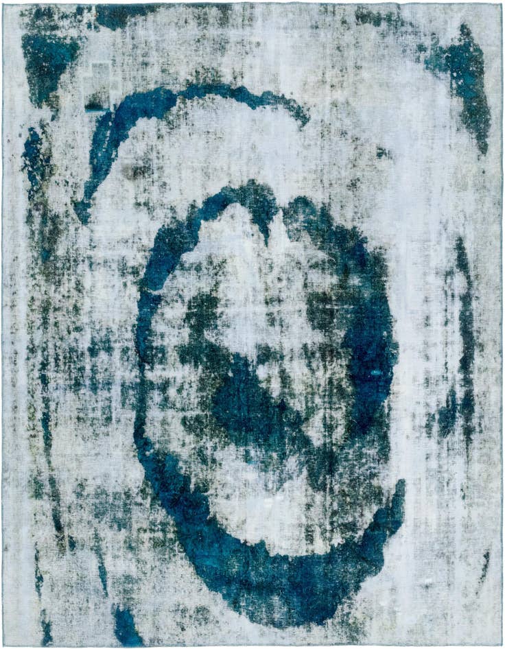 Detail image of 8' 10 x 9' Hand Knotted Ultra Vintage Persian Wool Square Rug